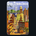 Magnet Flexible Vintage de San Francisco<br><div class="desc">Un bel aimant flexible vintage avec une affiche de voyage de United Air Lines de San Francisco.</div>