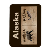 Magnet Flexible Vintage Étiquette Saumon Kodiak (Vertical)