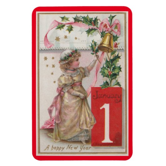 Magnet Flexible Vintage fille 1er janvier (Vertical)