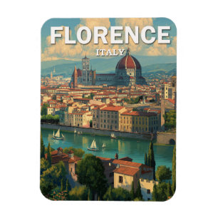 Magnet Flexible Vintage Florence Italie Skyline Travel