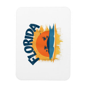 Magnet Flexible Vintage Florida Retro Tee Design Sunshine