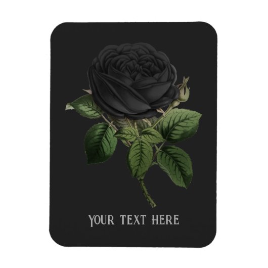 Magnet Flexible Vintage gothique noir Roses personnalisés (Vertical)