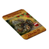 Magnet Flexible Vintage Green Tractor Grange Noël (Côté Droit)