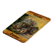 Magnet Flexible Vintage Green Tractor Rustic (Côté Gauche)