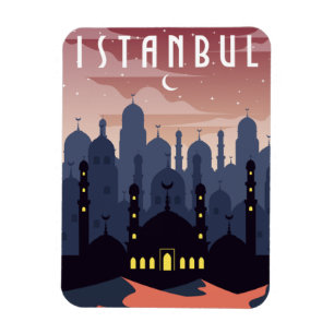 Magnet Flexible Vintage Istanbul Turquie Crescent du paysage urbai