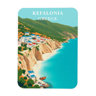 Magnet Flexible Vintage Kefalonia Grèce Ionienne Ionienne Voyage