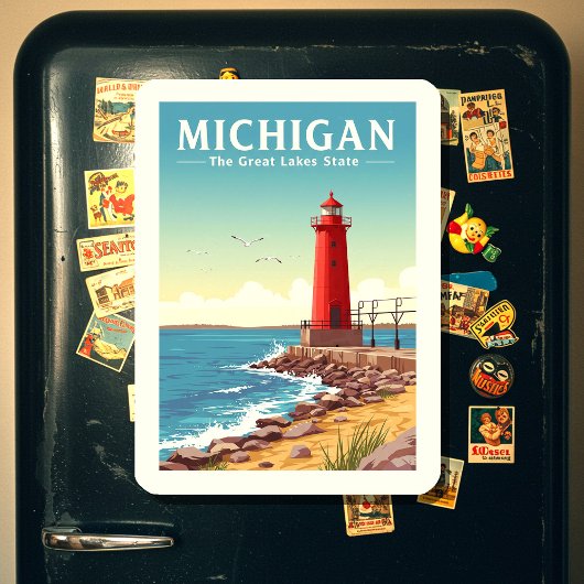 Magnet Flexible Vintage Michigan