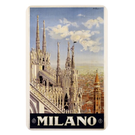 Magnet Flexible Vintage Milano Milan Italie aimant (Vertical)