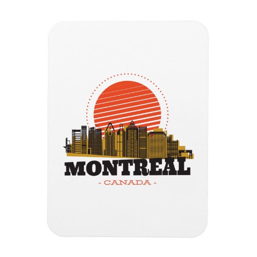 Magnet Flexible Vintage Montréal Canada Skyline (Vertical)