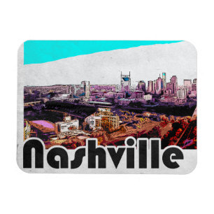 Magnet Flexible Vintage Nashville Tennessee City View