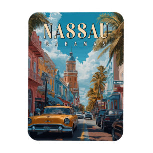 Magnet Flexible Vintage Nassau Bahamas - Classique Tropical