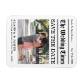 Magnet Flexible Vintage Newspaper Photo Save the Date (Horizontal)