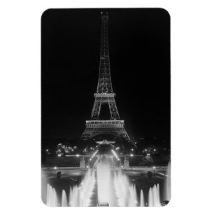 Magnet Flexible Vintage Paris Fontains Tour Eiffel nuit
