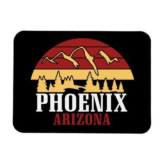 Magnet Flexible Vintage Phoenix Arizona USA Art Sunset (Horizontal)