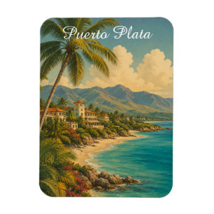 Magnet Flexible Vintage Puerto Plata République dominicaine Tropic