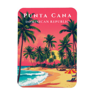 Magnet Flexible Vintage Punta Cana République Dominicaine Voyage d