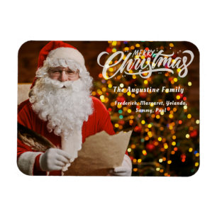 Magnet Flexible Vintage Red Santa Claus Lumières Arbre de Noël