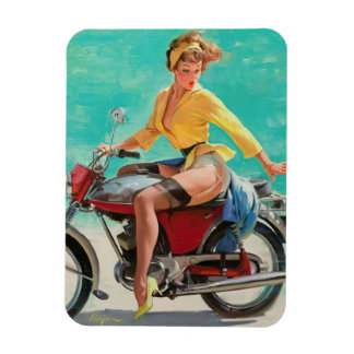 Magnet Flexible Vintage Retro Elvgren Motorcycle Pin-UP Girl