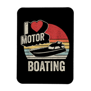 Magnet Flexible Vintage Rétro J'adore Le Motonautisme Drôle De Bat
