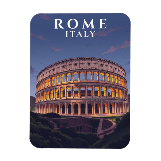 Magnet Flexible Vintage Rome Colisée Art Souvenir Italien (Vertical)