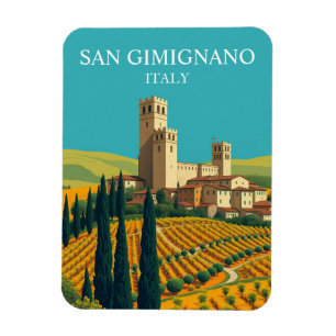 Magnet Flexible Vintage San Gimignano Italie Tours Travel