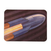 Magnet Flexible Vintage Science Fiction Space Ship Rockets (Horizontal)