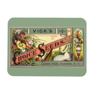 Magnet Flexible Vintage Seed Packet Label Art, Vick's Choice Seeds