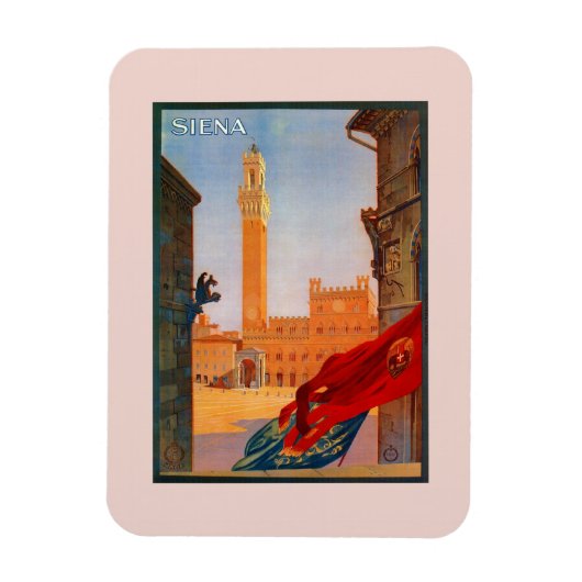 Magnet Flexible Vintage Siena publicité de voyage italienne (Vertical)