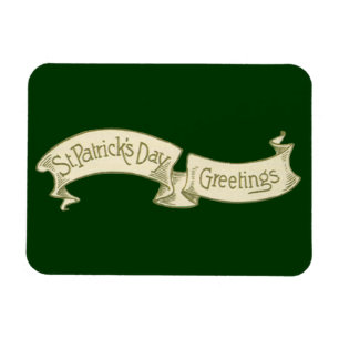 Magnet Flexible Vintage St. Patrick's Day Salutations Bannière d'o