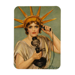 Magnet Flexible Vintage Statue of Liberty, WWI Patriotic War Ad