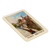 Magnet Flexible Vintage style rétro Bruges voyage ad (Côté Droit)