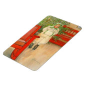 Magnet Flexible Vintage suédoise fille avec Muff Noël (Côté Gauche)