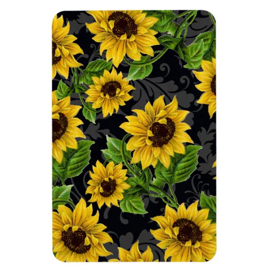 Magnet Flexible Vintage sunflower (Vertical)