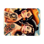 Magnet Flexible Vintage Tattooed Cowgirls (Horizontal)