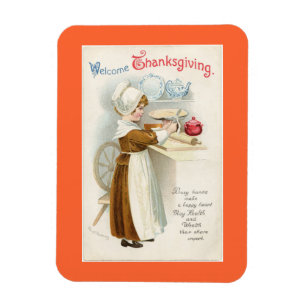 Magnet Flexible Vintage Thanksgiving Pilgrim Cook