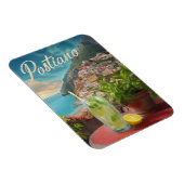 Magnet Flexible Vintage Travel Positano Italie Scène rétro (Côté Droit)
