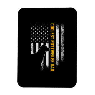 Magnet Flexible Vintage USA American Flag Coolest Rottweiler Dad