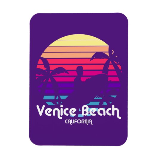 Magnet Flexible Vintage Venice Beach California Sunset (Vertical)