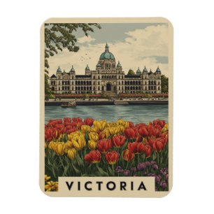 Magnet Flexible Vintage Victoria Colombie-Britannique Voyages
