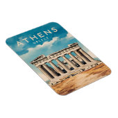Magnet Flexible Vintage voyage Athènes Grèce Parthenon Rétro (Côté Droit)
