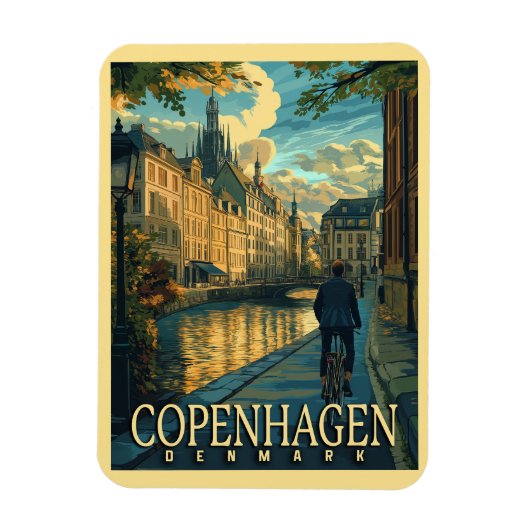 Magnet Flexible Vintage voyage de Copenhague (Vertical)