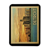 Magnet Flexible Vintage voyage de Detroit Michigan (Vertical)