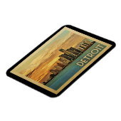 Magnet Flexible Vintage voyage de Detroit Michigan (Côté Gauche)