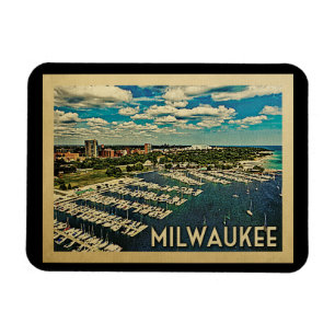 Magnet Flexible Vintage voyage de Milwaukee le Wisconsin