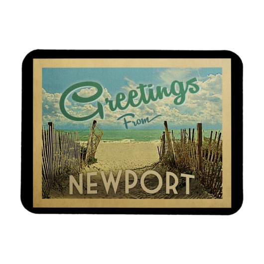 Magnet Flexible Vintage voyage de Newport Beach (Horizontal)