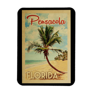 Magnet Flexible Vintage voyage de palmier de Pensacola