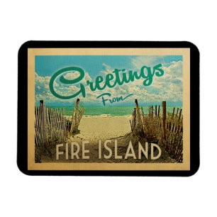 Magnet Flexible Vintage voyage de plage de Fire Island