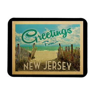 Magnet Flexible Vintage voyage de plage de rivage de New Jersey