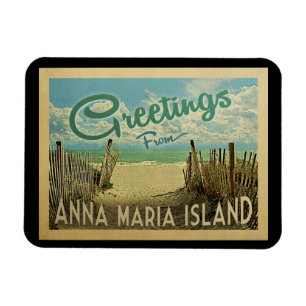 Magnet Flexible Vintage voyage de plage d'île d'Anna Maria