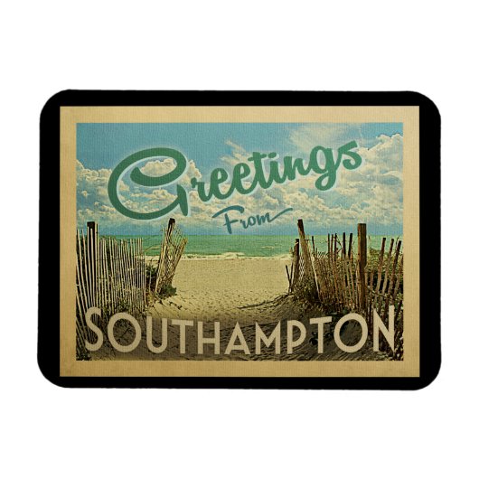 Magnet Flexible Vintage voyage de plage Southampton (Horizontal)